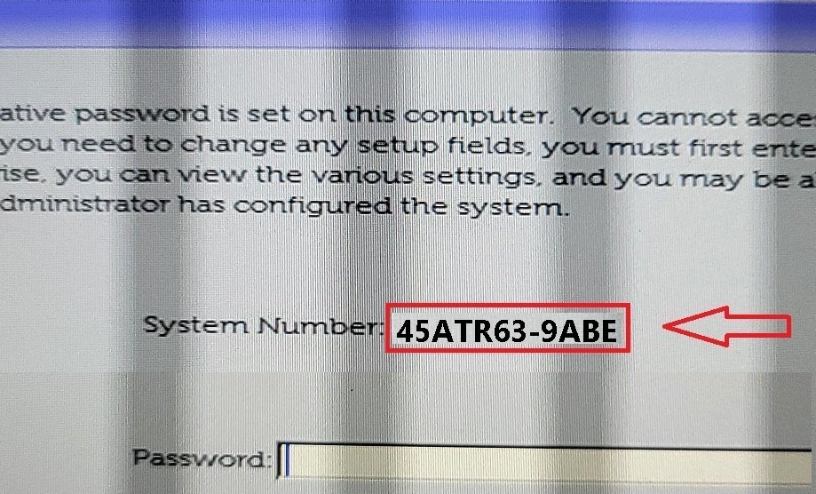 Dell 9ABE Bios Password reset